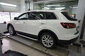 Пороги алюминиевые (Alyans) для Mazda CX9