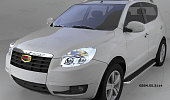 Пороги алюминиевые (Ring) для Geely Emgrand X7