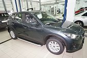 Пороги алюминиевые (Alyans) для Mazda CX5