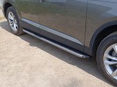 Пороги алюминиевые (карбон/серый) для Audi Q7 (2015-н.в.)