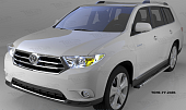 Пороги алюминиевые (Emerald Black) для Toyota Highlander