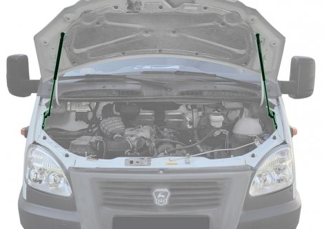 Газовые упоры (амортизаторы) капота Pneumatic KU-GZ-BZ00-00 для ГАЗель Бизнес