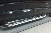Пороги алюминиевые (Corund Silver) для Mazda BT50