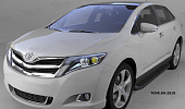 Пороги алюминиевые (Corund Black) для Toyota Venza