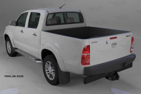 Пороги алюминиевые (Opal) для Toyota Hilux