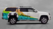 Рейлинги на крышу АПС для Volkswagen Amarok (2010-н.в.) черные