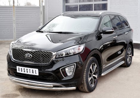 Пороги 42мм Russtal для Kia Sorento Prime (2015-2018)