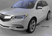 Пороги алюминиевые (Corund Silver) для Acura MDX (2013-н.в.)