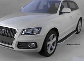 Пороги алюминиевые (Ring) для Audi Q5 (2008-н.в.)