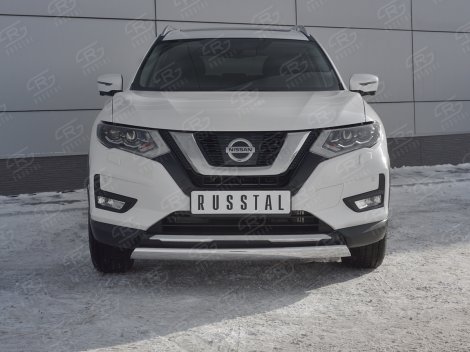 Передняя защита Russtal 75х42мм для NIssan X-Trail (2018-н.в.)