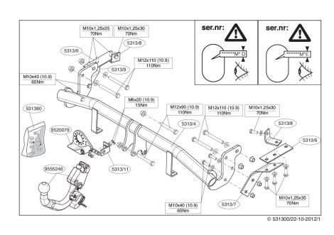 Съемный фаркоп Brink для Citroen C4 Aircross