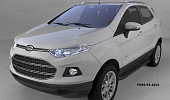 Пороги алюминиевые (Sapphire Black) для Ford EcoSport (2013-н.в.)