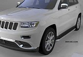 Пороги алюминиевые (Ring) для Jeep Gr. Cherokee (кроме SRT)