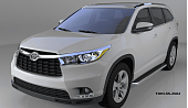 Пороги алюминиевые (Ring) для Toyota Highlander
