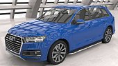 Пороги алюминиевые (Ring) для Audi Q7 (2015-н.в.)