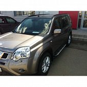 Пороги алюминиевые (Corund Silver) для Nissan X-Trail