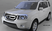 Пороги алюминиевые (Corund Black) для Honda Pilot