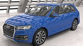 Пороги алюминиевые (Sapphire Black) для Audi Q7 (2015-н.в.)