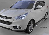 Пороги алюминиевые (Ring) для Hyundai ix35 (2010-2015)