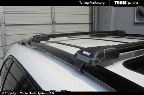 Багажник Thule WingBar Edge Black на интегрированных дугах для Porsche Cayenne (2010-2018)