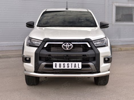 Передняя защита Russtal 76 мм для Toyota Hilux Black Onyx
