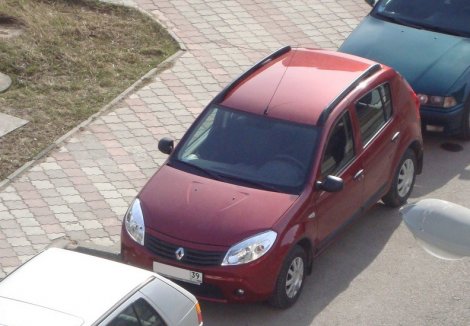 Рейлинги на крышу АПС для Renault Sandero (2009-2014) черные
