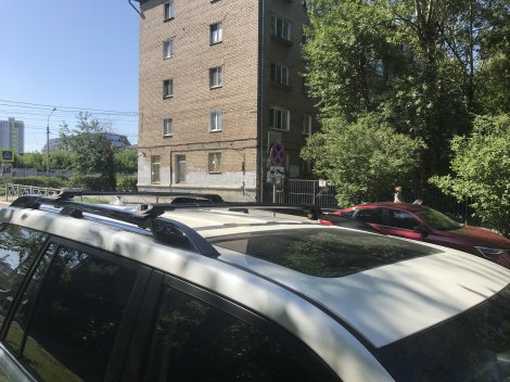 Багажник Turtle AIR-1 Black на аэродинамических дугах для Toyota Land Cruiser Prado 150