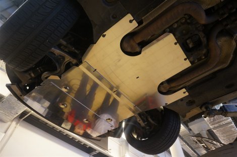 Алюминиевая защита картера, радиатора и КПП АВС-Дизайн для Porsche Panamera (2009-2016)