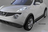 Пороги алюминиевые (Corund Silver) для Nissan Juke