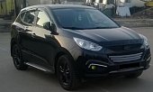 Пороги алюминиевые (Sapphire Silver) для Hyundai ix35 (2010-2015)