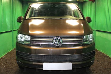 Защитная сетка радиатора ProtectGrille нижняя для Volkswagen T6 Multivan 2 части (2015-н.в. Черная)