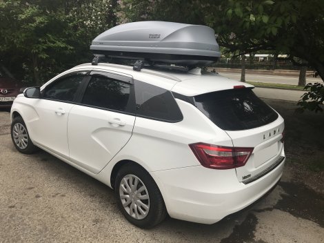 Багажник Turtle AIR-2 Black на аэродинамических дугах для Lada Vesta SW