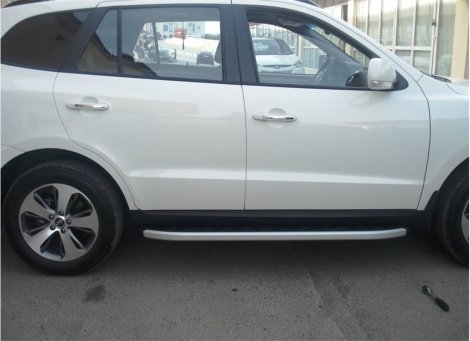 Пороги алюминиевые (Alyans) для Hyundai Santa Fe (2006-2010)
