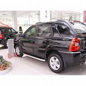 Пороги алюминиевые (Alyans) для Kia Sportage