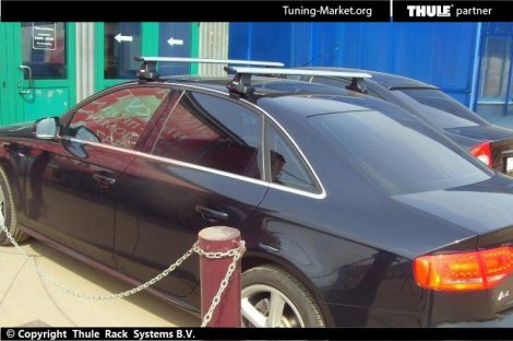 Багажник Thule WingBar на аэродинамических дугах для Audi A4 (B8) седан 2008-2015