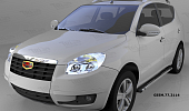 Пороги алюминиевые (Emerald Black) для Geely Emgrand X7
