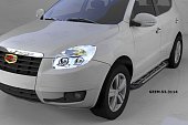 Пороги алюминиевые (Corund Silver) для Geely Emgrand X7