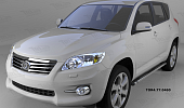 Пороги алюминиевые (Emerald Black) для Toyota RAV4