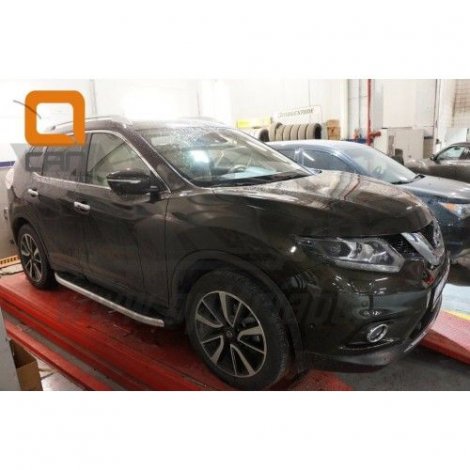 Пороги алюминиевые (Alyans) для Nissan X-Trail
