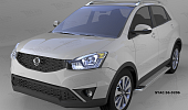 Пороги алюминиевые (Opal) для Ssang Yong Actyon