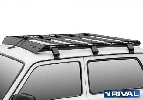 Алюминиевый экспедиционный багажник Rival для Лада Нива 2121 (125х123)