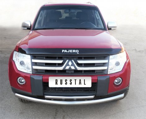 Передняя защита Russtal для Mitsubishi Pajero 4 (2006-2011)