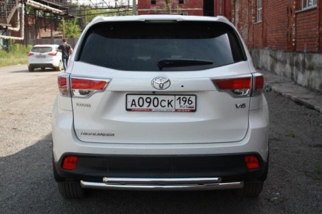 Защита задняя AllEast двойная 60.3х42.4 для Toyota Highlander