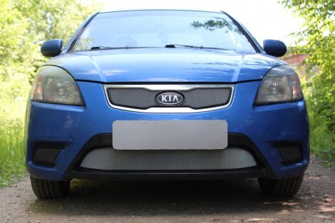 Защитная сетка радиатора ProtectGrille нижняя для KIA RIO (2011-2015 Хром)