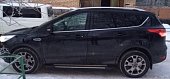 Пороги алюминиевые (Sapphire Silver) для Ford Kuga (2012-2016)