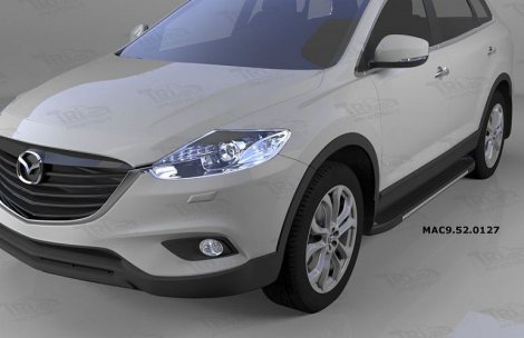 Пороги алюминиевые (Onyx) для Mazda CX9