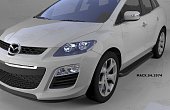 Пороги алюминиевые (Sapphire Black) для Mazda CX7