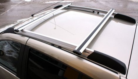 Багажные поперечины для рейлингов Renault Sandero (2009-2014) серые