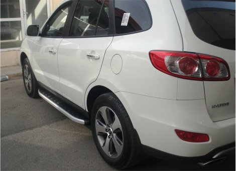 Пороги алюминиевые (Alyans) для Hyundai Santa Fe (2010-2012)