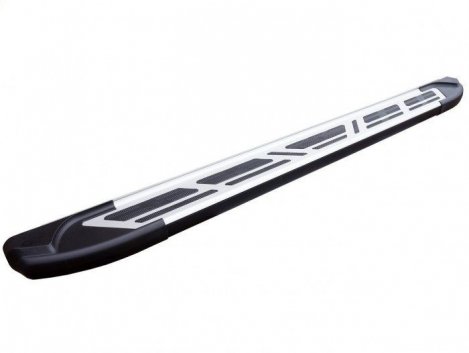 Пороги алюминиевые (Corund Silver) для Toyota RAV4